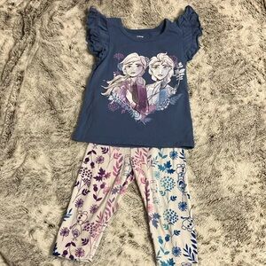 Disney Frozen Kids Pajamas - Blue and White